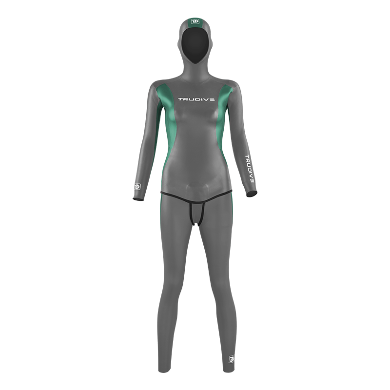 18 Women's Glide Skin Streamline Wetsuit Two-Tone - Gray Green