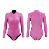 Pink Bling Series Longsleeve Backless Bikini Wetsuit
