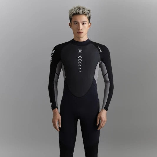 Trudive Men's 3mm Surfing Wetsuit with Chest Zip, Liquid Taped Seams & Knee Pads