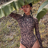 Leopard Bikini Backless Wetsuits