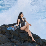 Black Bling Series Sleeveless Front-Zipper Bikini Wetsuit