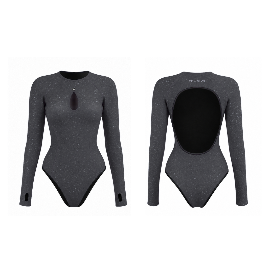 Bling Series Drop Shape Backless Bikini Wetsuit