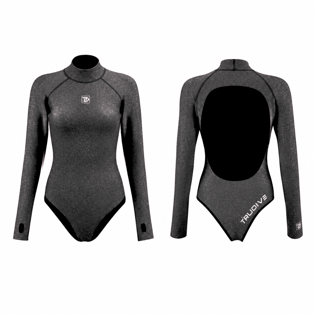 Bling Series Longsleeve Backless Bikini Wetsuit
