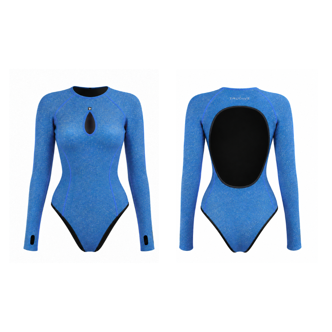 Bling Series Drop Shape Backless Bikini Wetsuit