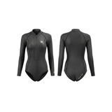 Black Bling Series Longsleeve Backless Bikini Wetsuit
