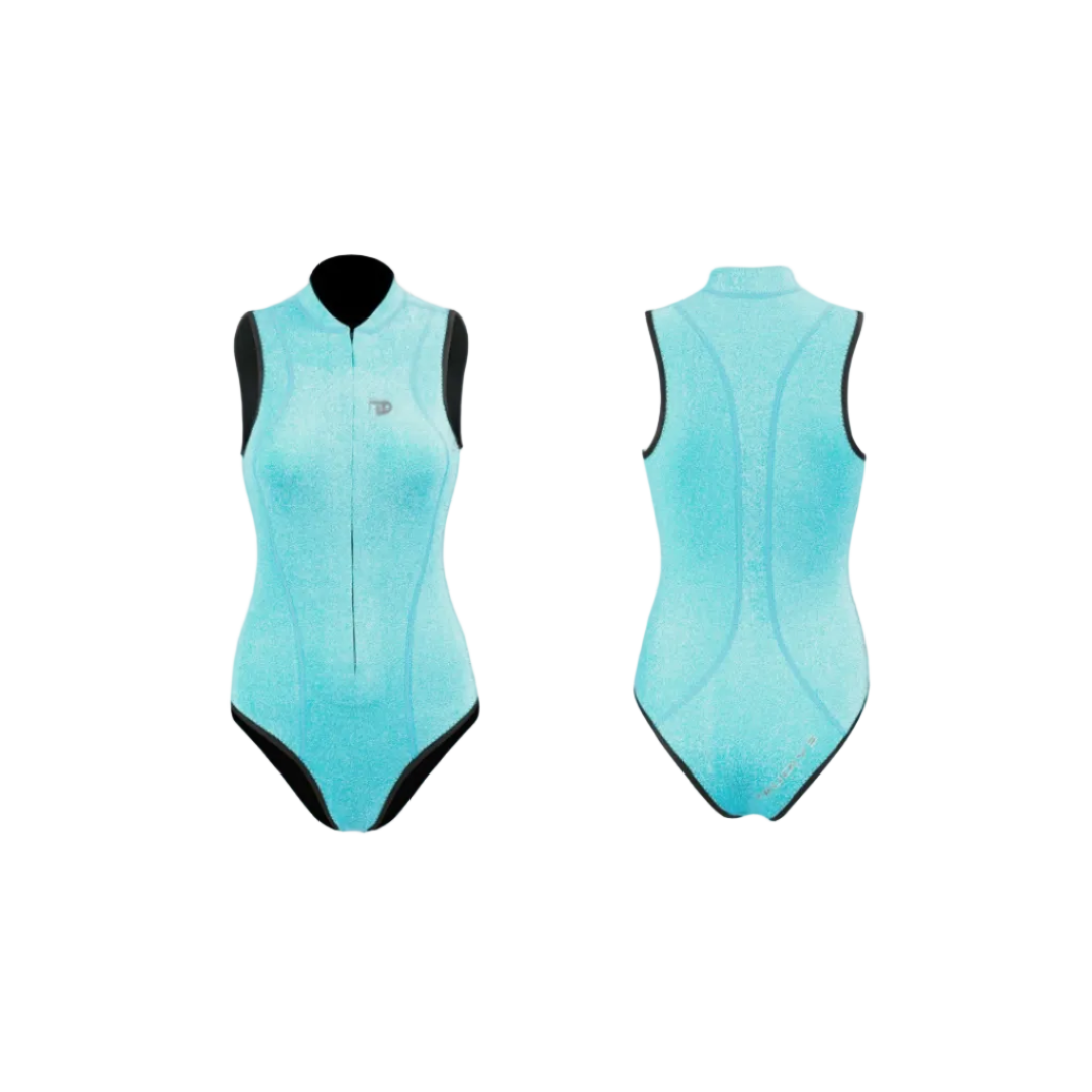 Bling Series Sleeveless Front-Zipper Bikini Wetsuit