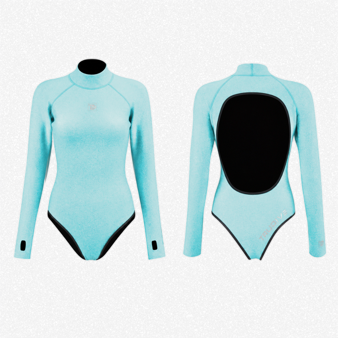 Bling Series Longsleeve Backless Bikini Wetsuit
