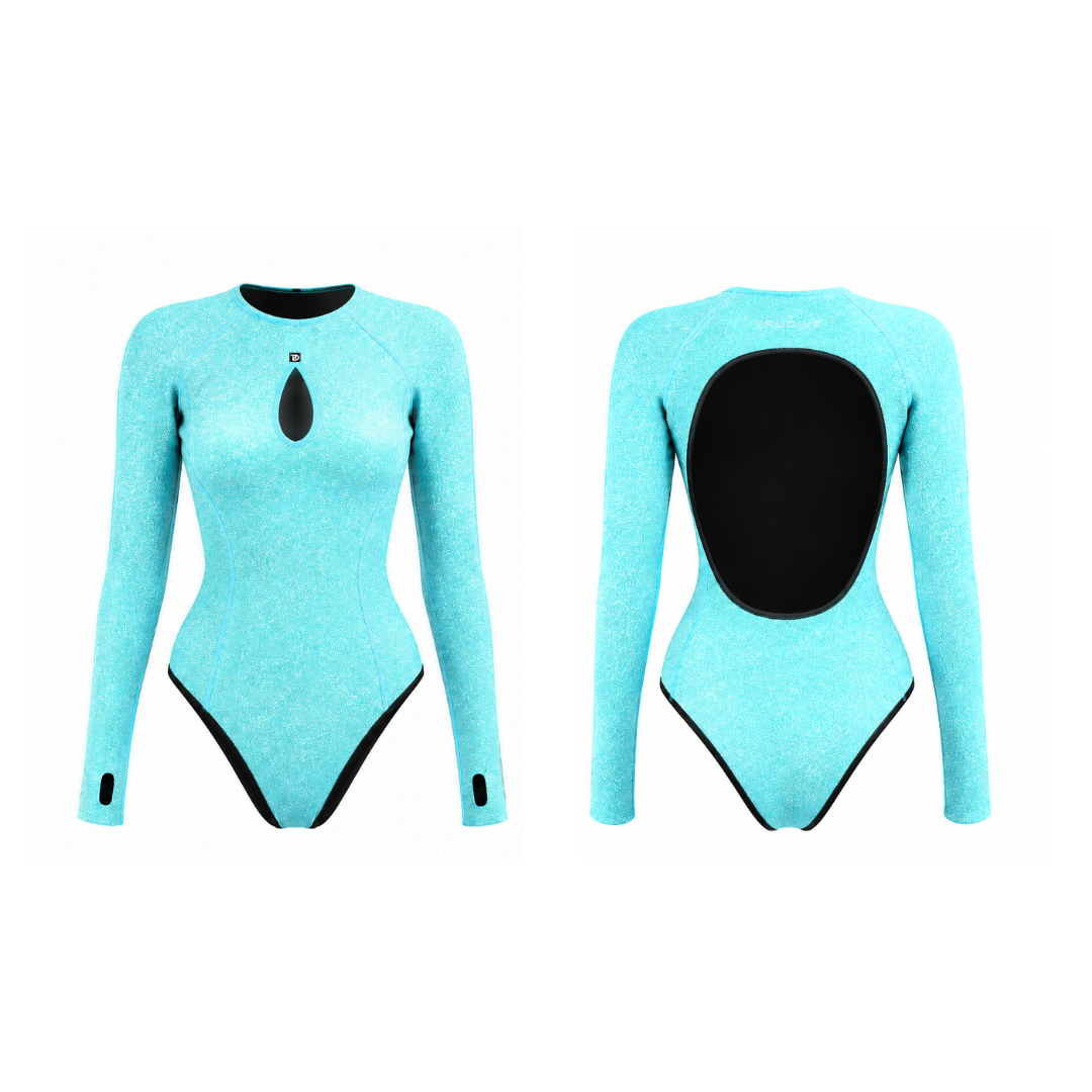 Bling Series Drop Shape Backless Bikini Wetsuit