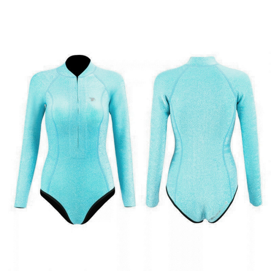 Bling Series Longsleeve Front-Zipper Bikini Wetsuit