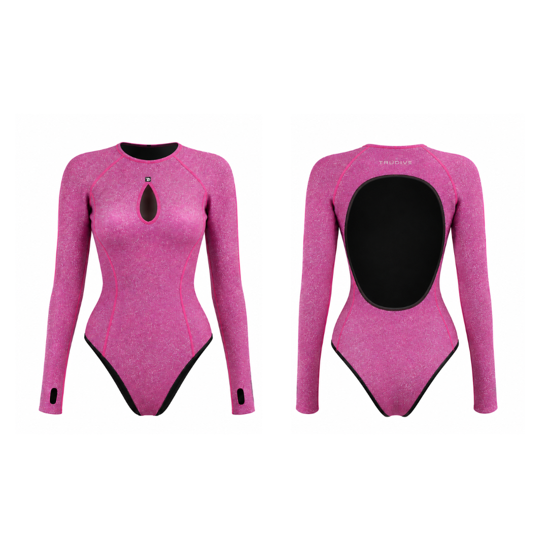Bling Series Drop Shape Backless Bikini Wetsuit