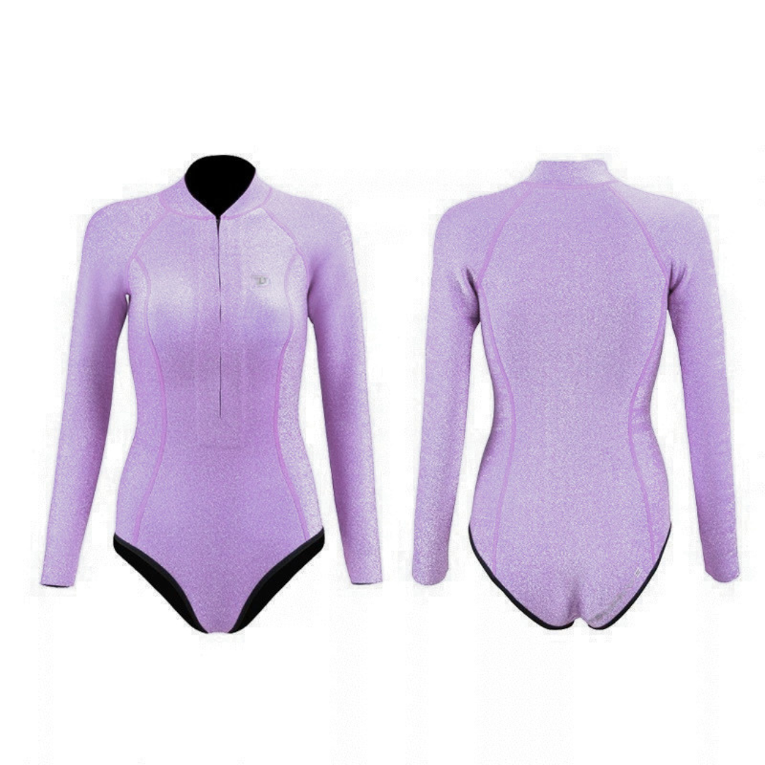 Bling Series Longsleeve Front-Zipper Bikini Wetsuit