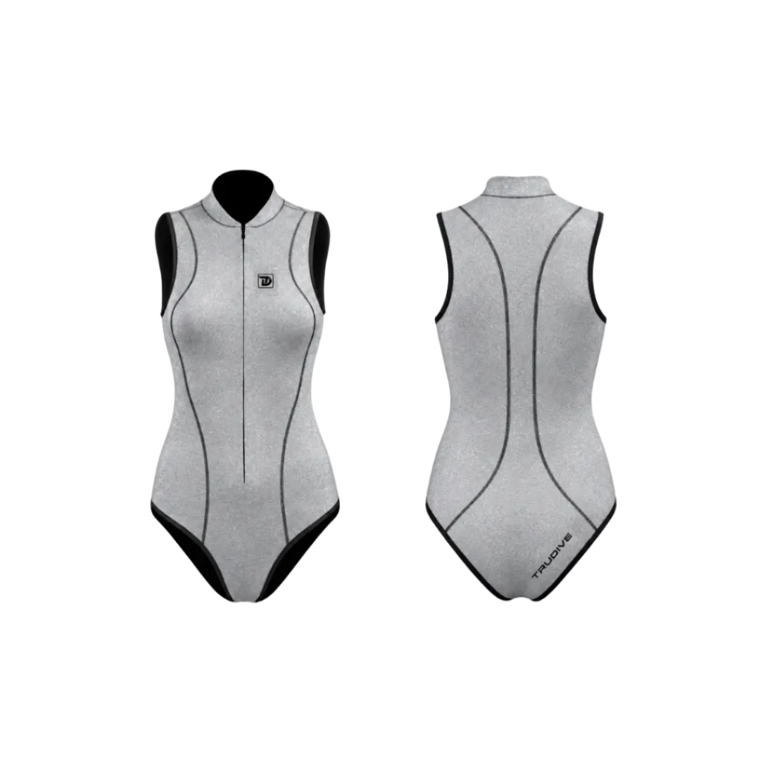 Bling Series Sleeveless Front-Zipper Bikini Wetsuit