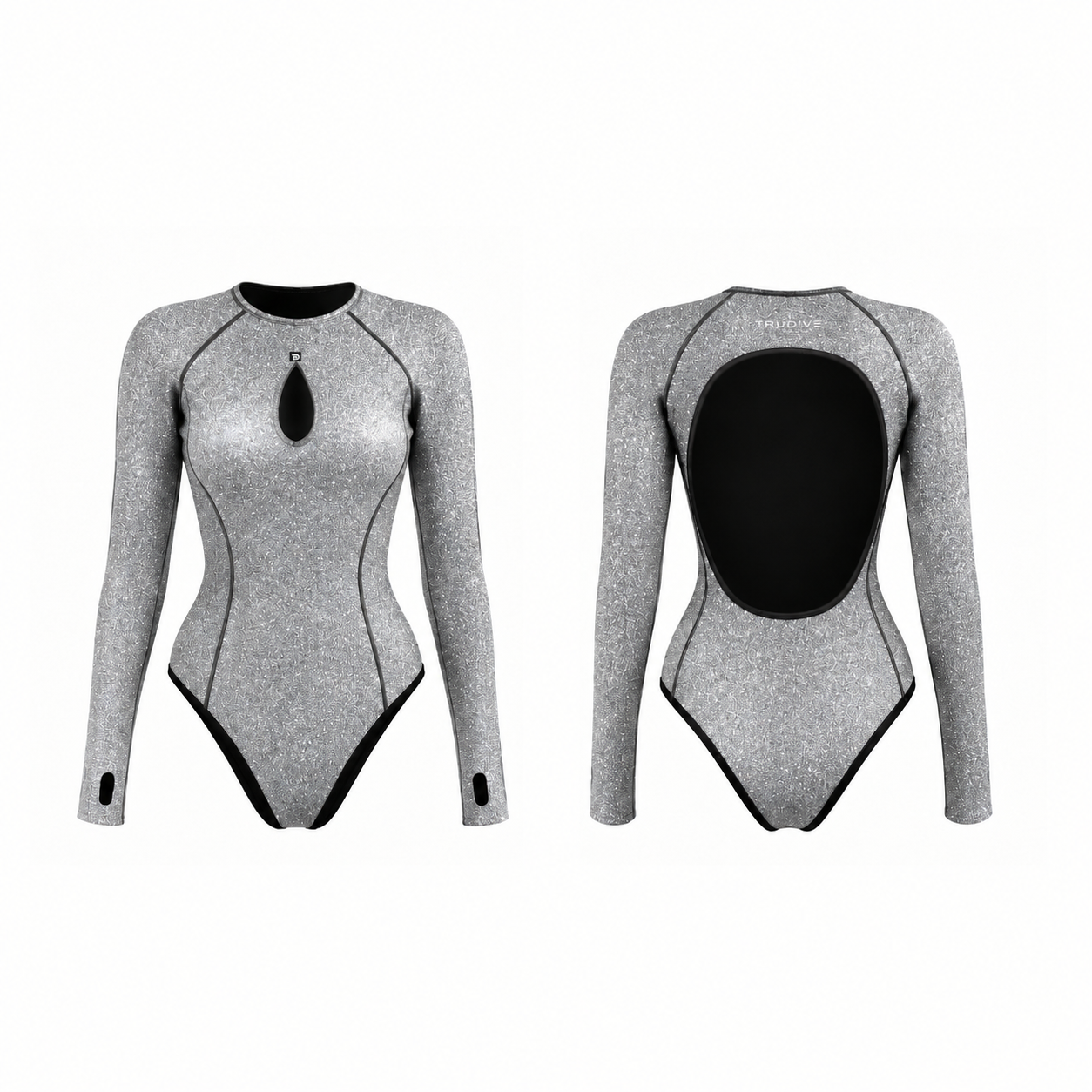 Bling Series Drop Shape Backless Bikini Wetsuit