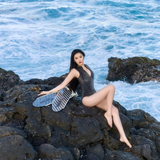  Trudive-Black Bling Series Sleeveless Front-Zipper Bikini Wetsuit