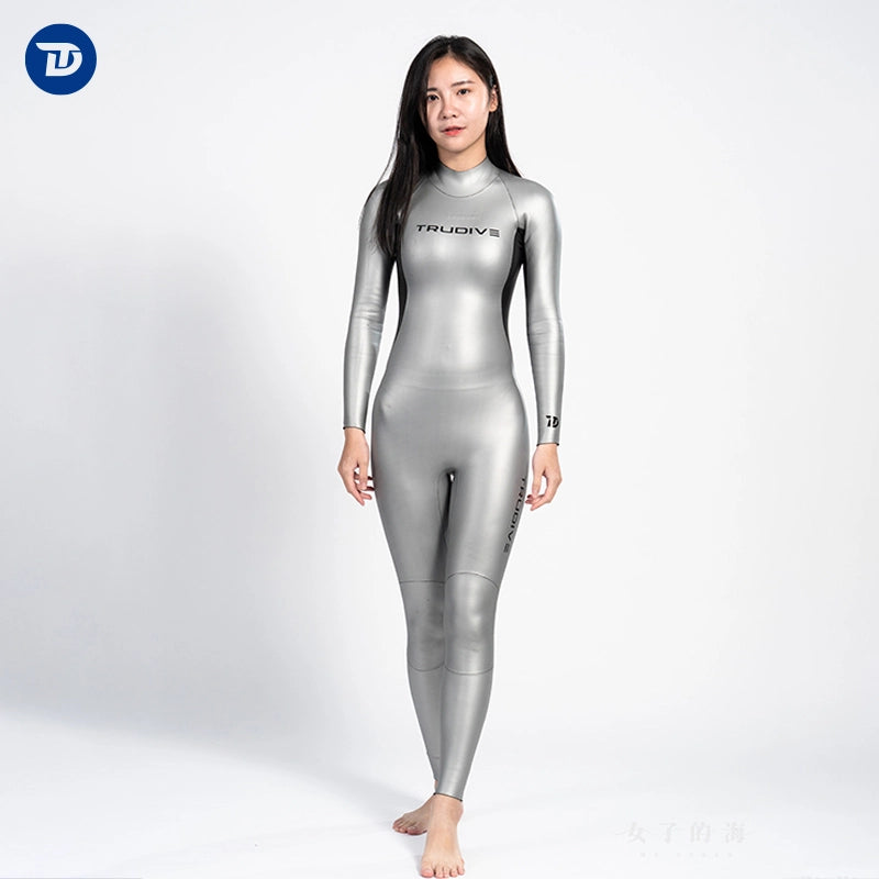 Trudive-Women's Longsleeve Jumpsuit Classic Wetsuit 2mm Armpit 0.7mm