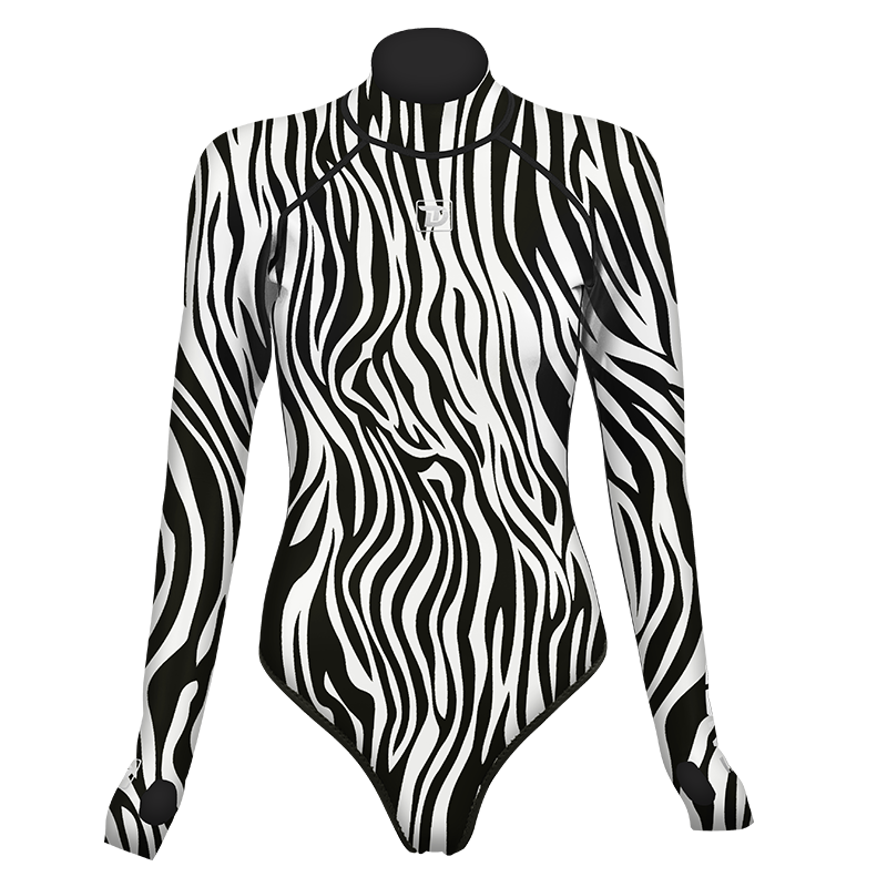  Trudive-Zebra Bikini Backless Wetsuit